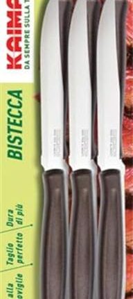 Kaimano 6 Coltello per bistecca Dinamik inox cm 11,5 vari colori 6 PEZZI (Marrone)