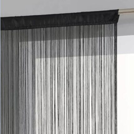 Tenda a fili nera, Tenda borbidissima Effetto Seta con passante da bastone, Elegante e versatile
