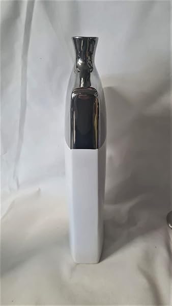Vaso-decorativo-Bianco-e-Argento-elegante-e-Minimal-Stile-Moderno-Indicato-per-Contenere-Fiori-o-Rami-Finti-o-per-Ar-B0BJQN9L9F-3